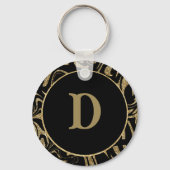 Porte-clés monogramme Gold Parties scintillant Sparkle &noir (Recto)