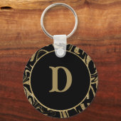 Porte-clés monogramme Gold Parties scintillant Sparkle &noir  (Verso)