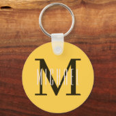 Porte-clés Monogramme gras de base Initiale et prénom Jaune (Recto)