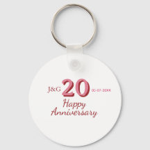 monogramme gras nom date rose 20e anniversaire