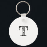 Porte-clés Monogramme gravé vintage<br><div class="desc">Montrer l'élégance intemporelle avec ce design monogramme magnifiquement gravé</div>