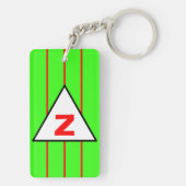 Porte-clés Monogramme Green Red Stripes (Dos)