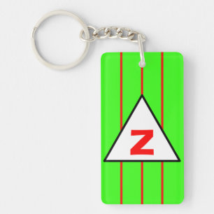 Porte-clés Monogramme Green Red Stripes
