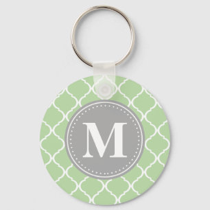 Porte-clés Monogramme Gris de lattice marocain