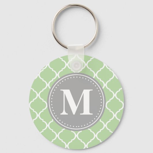 Porte-clés Monogramme Gris de lattice marocain (Recto)