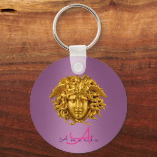Porte-clés Monogramme Haute Couture Or Medusa Masque Purple