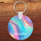 Porte-clés monogramme holographique chic étoiles monogramme (Recto)