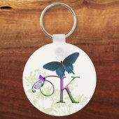 Porte-clés Monogramme Imaginaire papillon K (Recto)