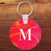 Porte-clés Monogramme initial coloré moderne (Recto)