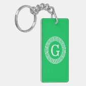 Porte-clés Monogramme initial du cadre Rnd de clé grecque Eme (Devant gauche)