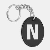 Porte-clés Monogramme Initial | Lettre Moderne Élégante et Te (Devant gauche)