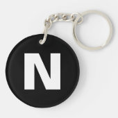 Porte-clés Monogramme Initial | Lettre Moderne Élégante et Te (Dos)