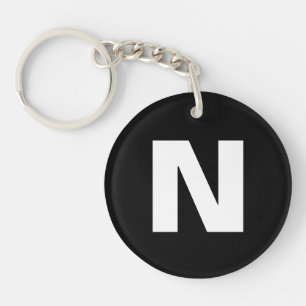 Porte-clés Monogramme Initial Lettre Moderne Élégante et Te