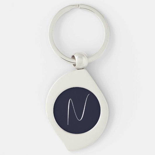 Porte-clés Monogramme Initial Manuscrit Professionnel Simple (Devant)
