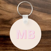 Porte-clés Monogramme initial moderne simple