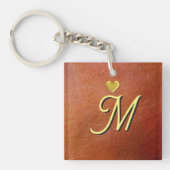 Porte-clés Monogramme Initial Personnalisé (Devant)