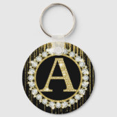 Porte-clés Monogramme Initiale Personnalisée avec Dégoulinade (Verso)