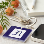 Porte-clés Monogramme Initiale U Acrylique (Devant Droit)