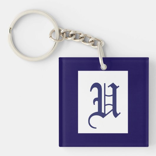 Porte-clés Monogramme Initiale U Acrylique (Devant)