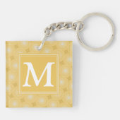 Porte-clés Monogramme jaune cercles motif (Dos)