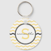Porte-clés Monogramme jaune Chevron (Recto)