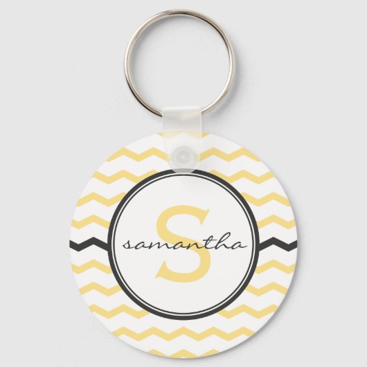 Porte-clés Monogramme jaune Chevron (Recto)