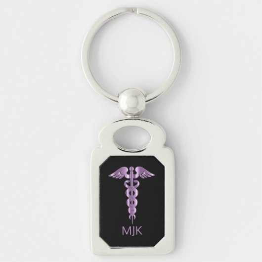 Porte-clés Monogramme Lavender CaduceusKeychain (Devant)
