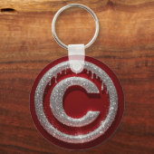 Porte-clés Monogramme lettre C pailleté Chrome Drip (Recto)
