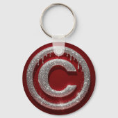 Porte-clés Monogramme lettre C pailleté Chrome Drip (Verso)