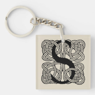 Porte-clés Monogramme Lettre S Impression Vintage Nœud Celtiq
