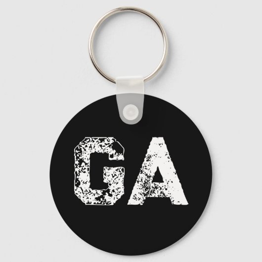 Porte-clés Monogramme Lettres Initiales Noir Blanc Simple (Recto)