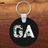 Porte-clés Monogramme Lettres Initiales Noir Blanc Simple (Recto)