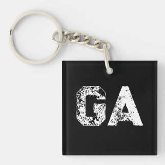 Porte-clés Monogramme Lettres Initiales Noir Blanc Simple
