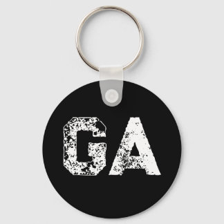 Porte-clés Monogramme Lettres Initiales Noir Blanc Simple