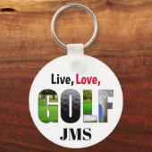 Porte-clés Monogramme Live Love Golf (Recto)