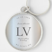 Porte-clés Monogramme Mariage de 25 ans moderne (Devant)