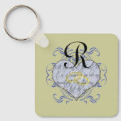 Porte-clés Monogramme Mariage Vow Heart (Recto)
