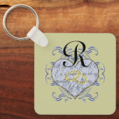 Porte-clés Monogramme Mariage Vow Heart (Recto)