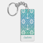 Porte-clés Monogramme marin turquoise (Devant gauche)