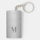 Porte-clés Monogramme métallique gris argenté (Dos)