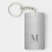 Porte-clés Monogramme métallique gris argenté (Devant)