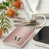 Porte-clés Monogramme métallique rose (Devant droit)