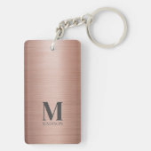 Porte-clés Monogramme métallique rose (Dos)