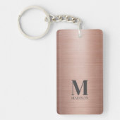 Porte-clés Monogramme métallique rose (Devant)