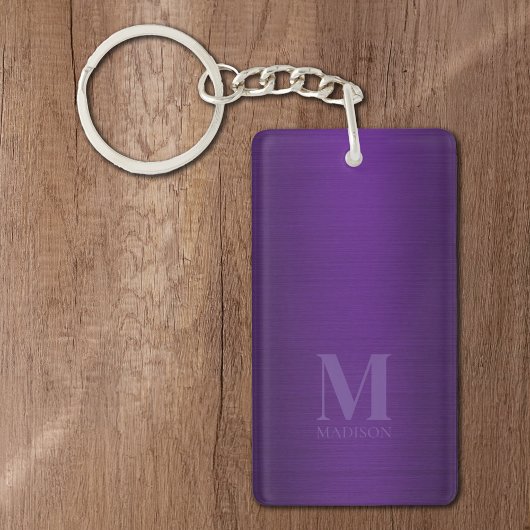 Porte-clés Monogramme métallique violet