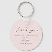 Porte-clés Monogramme Minimaliste Mariage Remerciement Beige  (Recto)