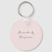 Porte-clés Monogramme Minimaliste Mariage Remerciement Beige  (Verso)
