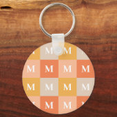 Porte-clés Monogramme moderne bloc géométrique de couleur (Recto)
