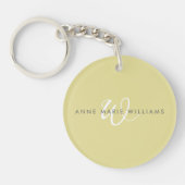Porte-clés Monogramme moderne Chartreuse blanc en écriture cu (Devant)