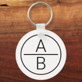 Porte-clés Monogramme moderne de deux initiales (Recto)